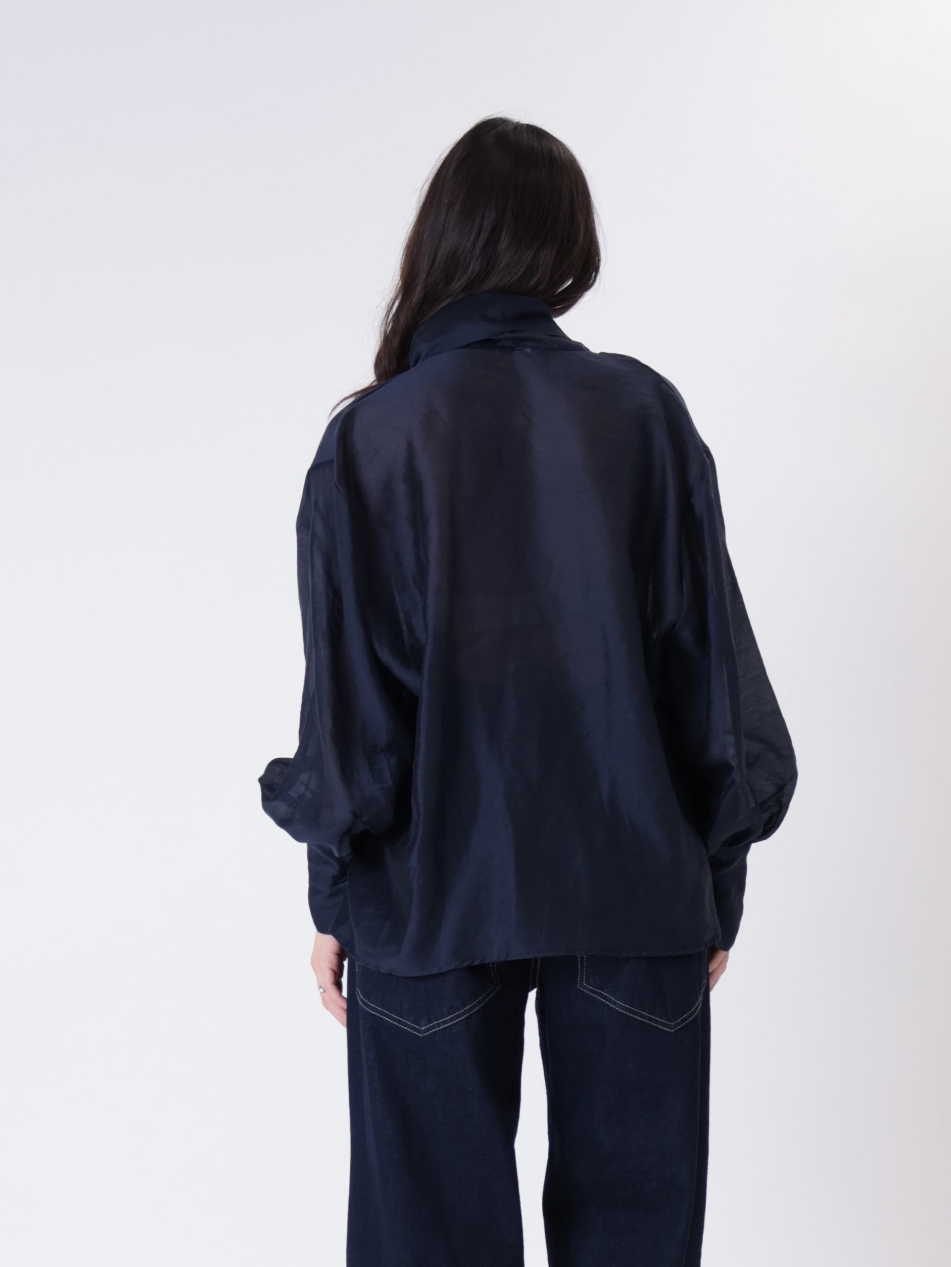 Blusa fiocco blu