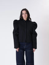 Black puff sleeve jacket