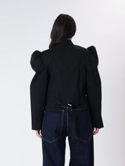 Black puff sleeve jacket