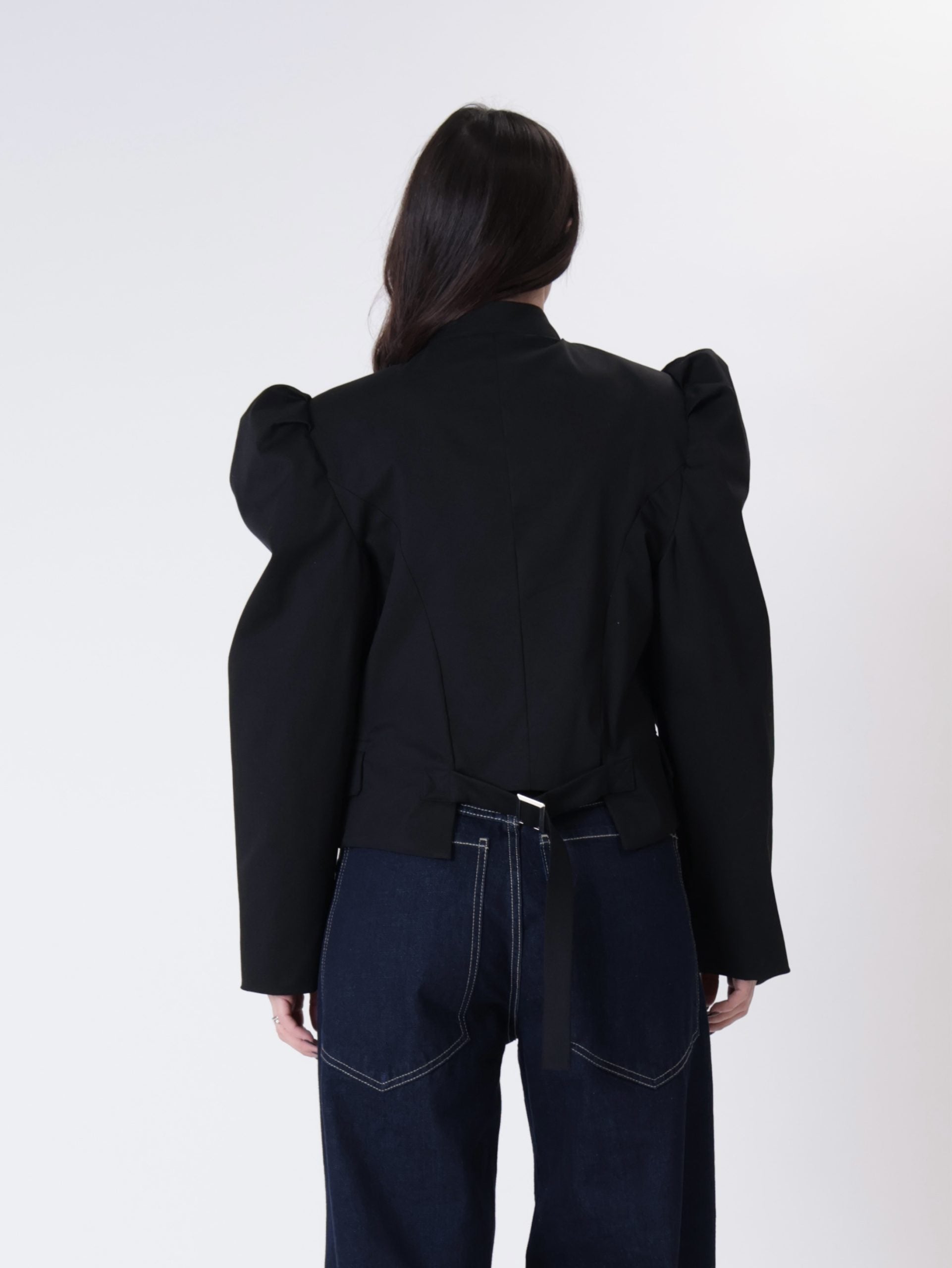 Black puff sleeve jacket