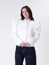 White puff sleeve jacket