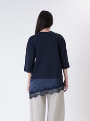 T-shirt pizzo blu