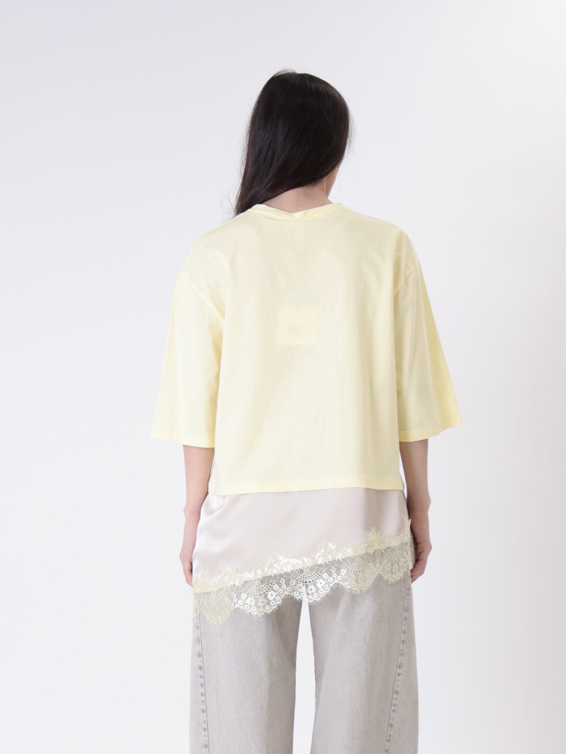 T-shirt pizzo giallo
