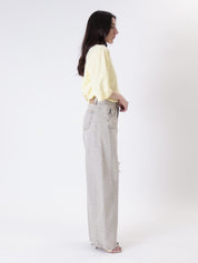 Lucy jeans light beige ripped