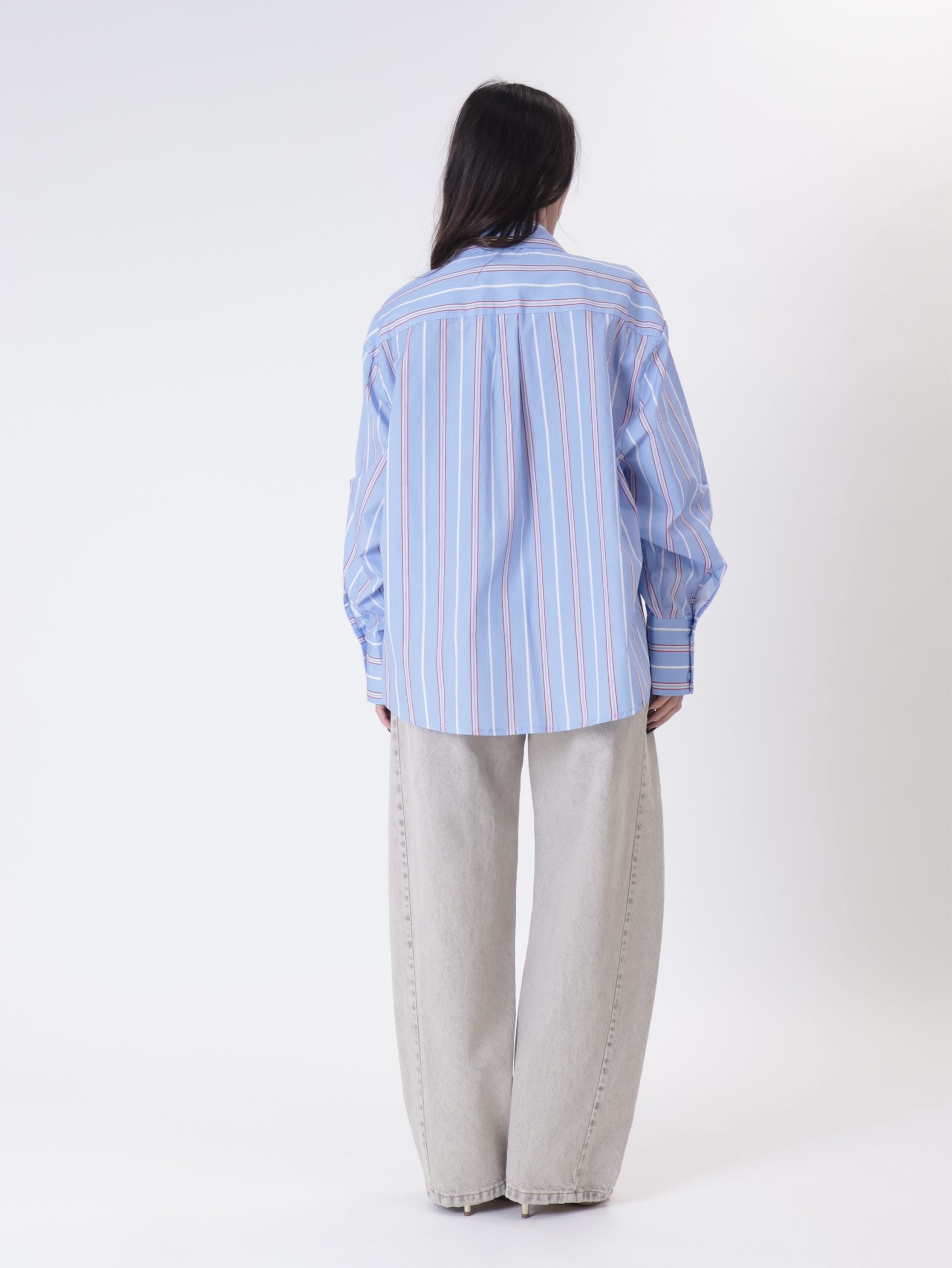 Camicia righe rosso/rosa/bianco