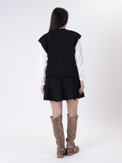 Completo Silvia gilet + gonna nero