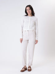 Pantalone milano elastico retro gesso