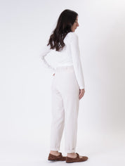 Pantalone milano elastico retro gesso