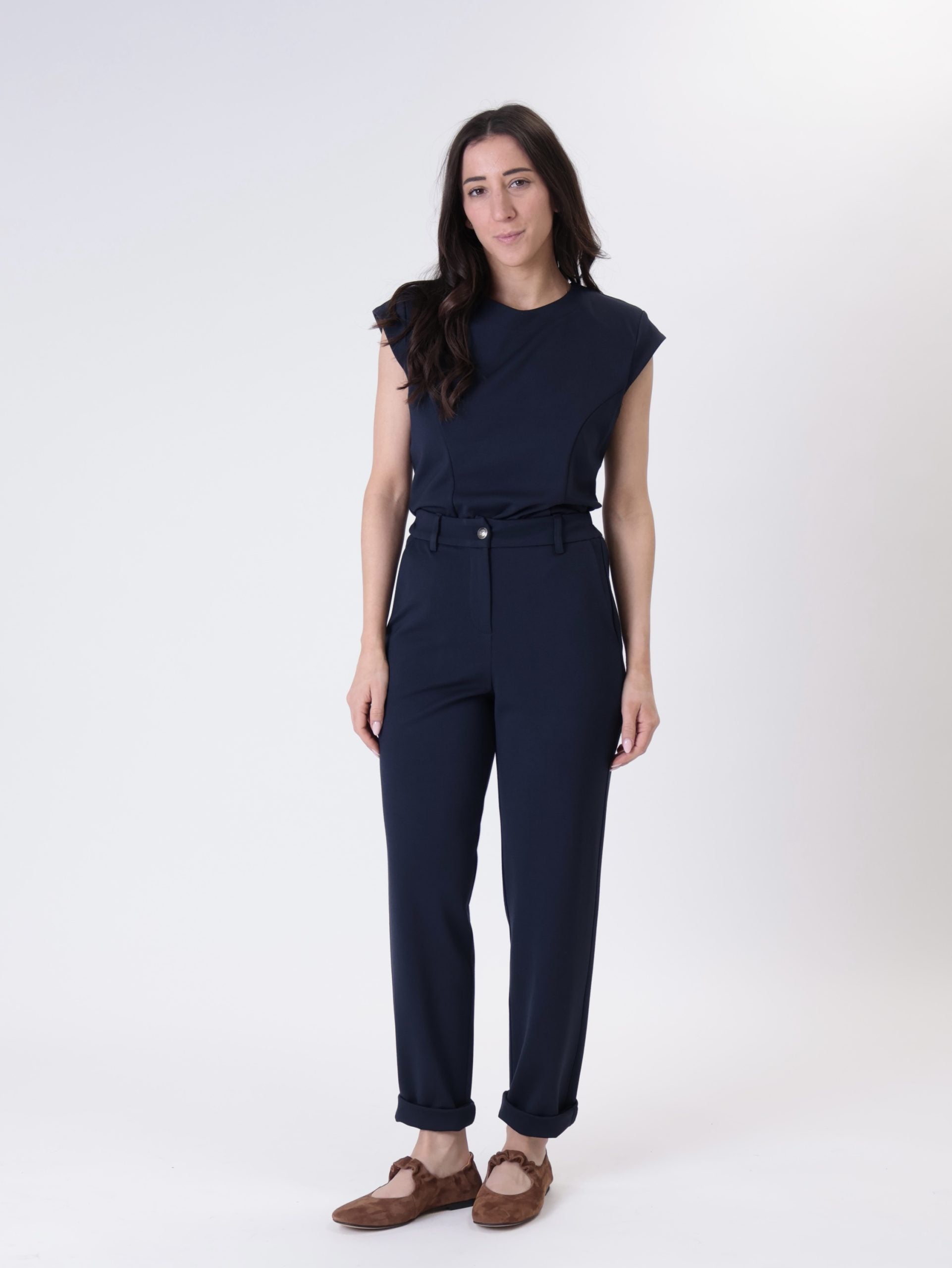 Pantalone milano elastico retro blu