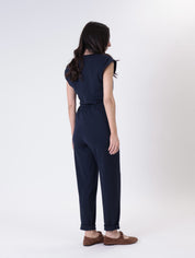 Pantalone milano elastico retro blu