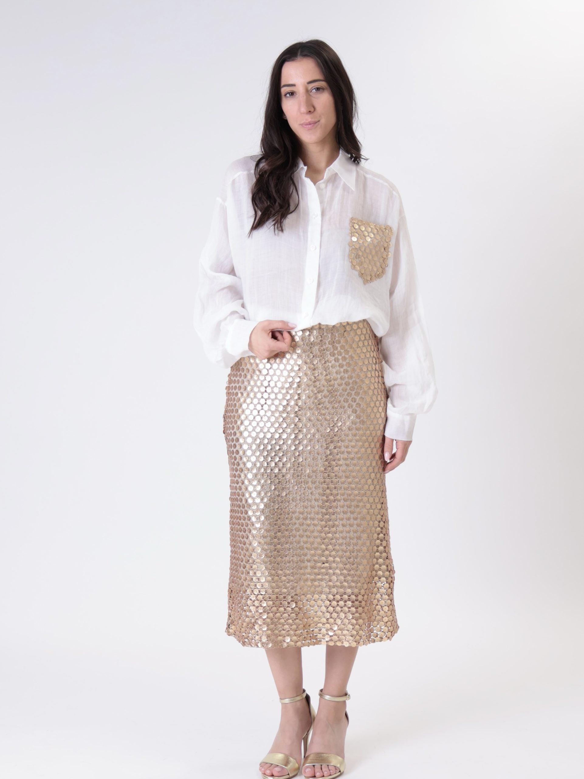 Gold sequin skirt