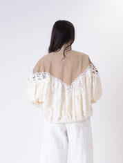 Bomber pizzo beige