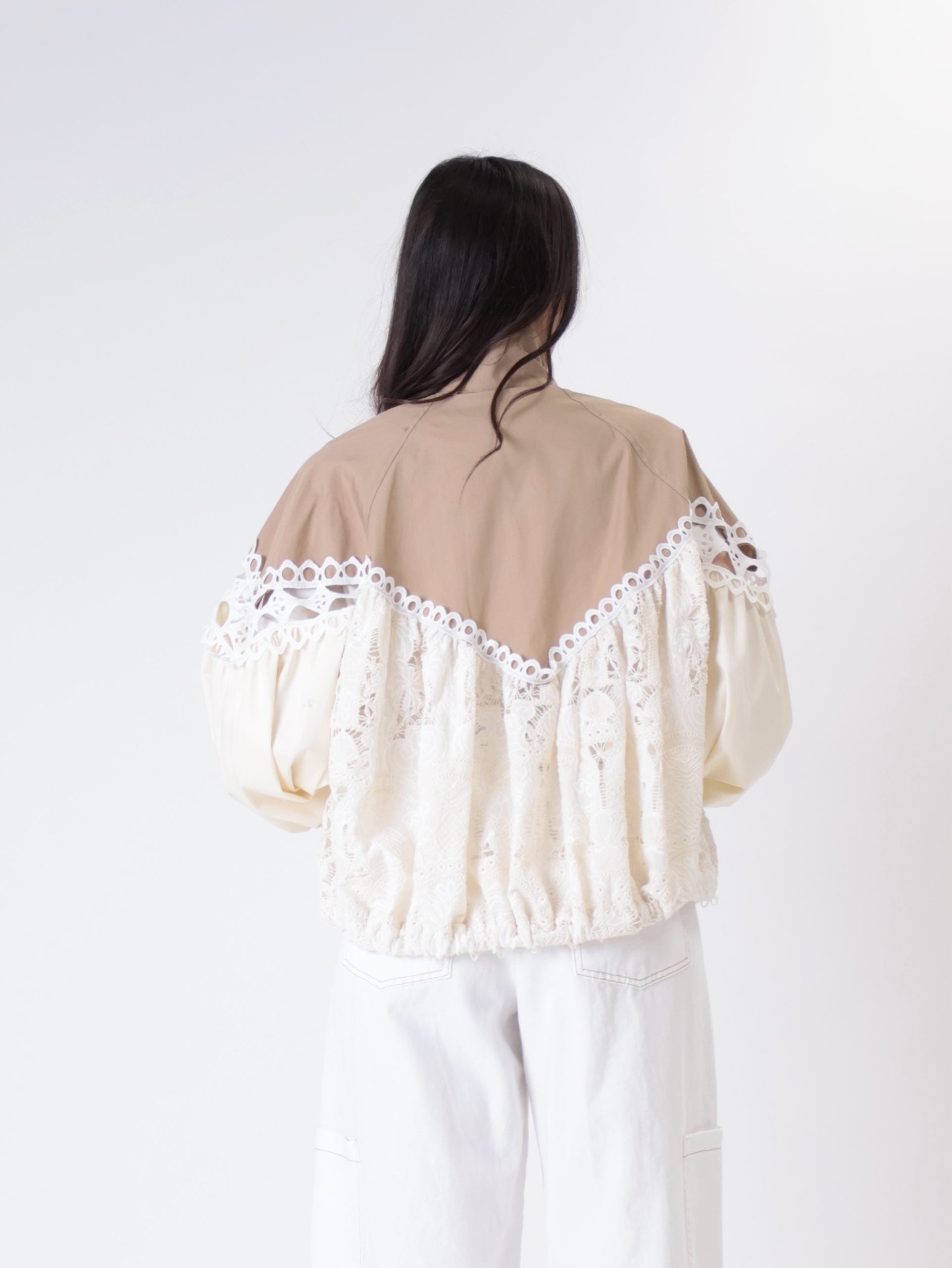 Bomber pizzo beige