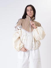 Bomber pizzo beige