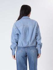 Camicia bottoni denim chiaro