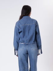 Camicia pizzo denim blu