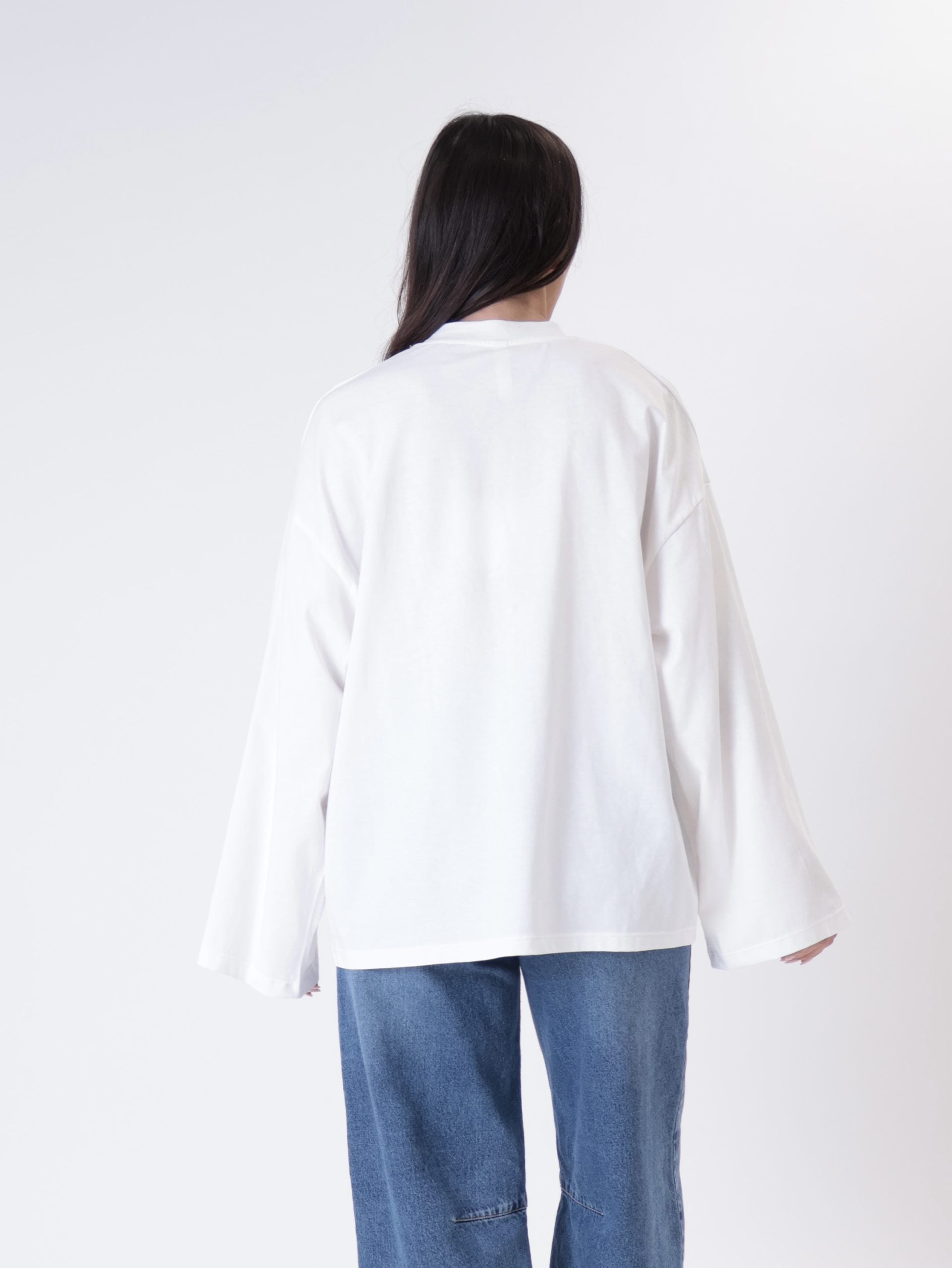 T-shirt m/lunga over panna