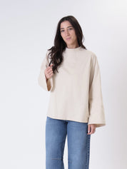 T-shirt m/lunga over avorio