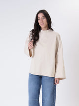 T-shirt m/lunga over avorio