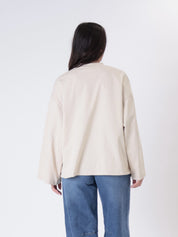 T-shirt m/lunga over avorio