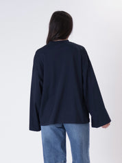 T-shirt m/lunga over blu