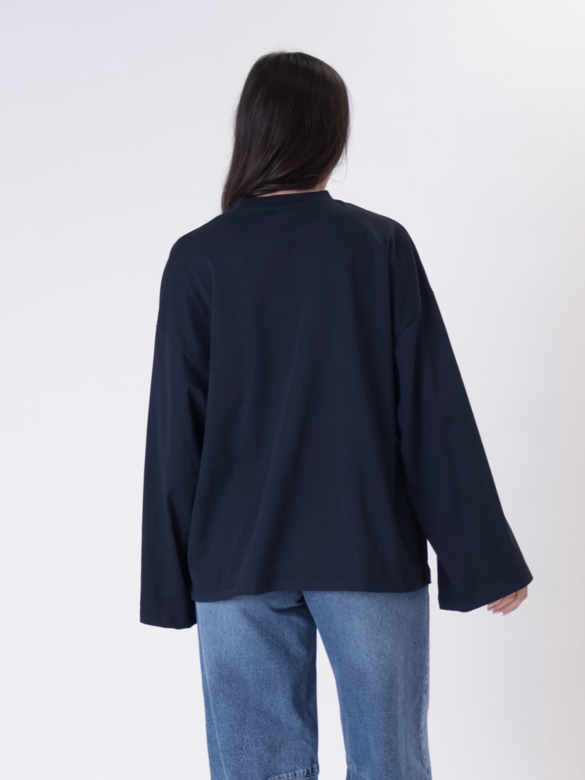 T-shirt m/lunga over blu