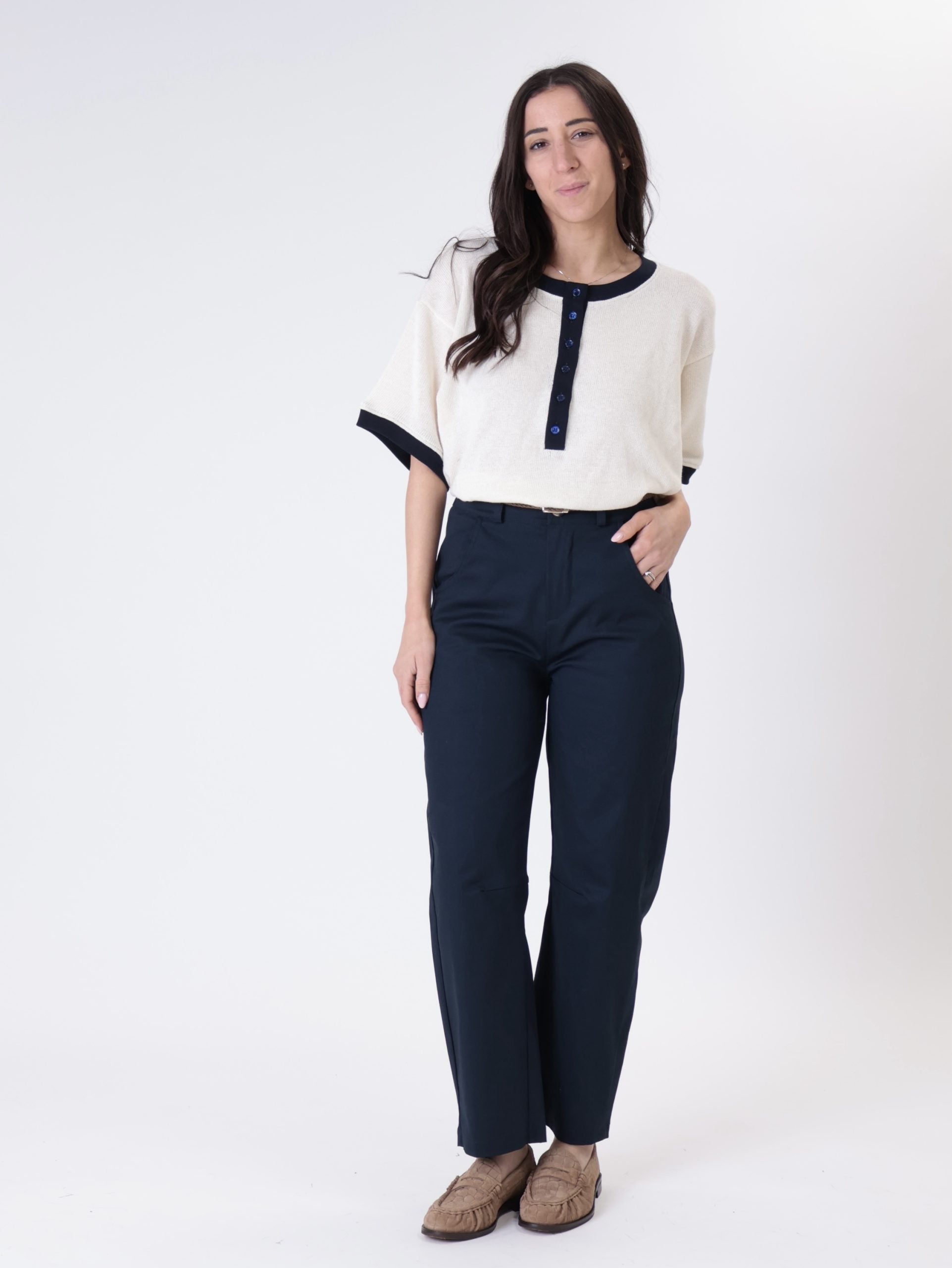 Blue cotton trousers