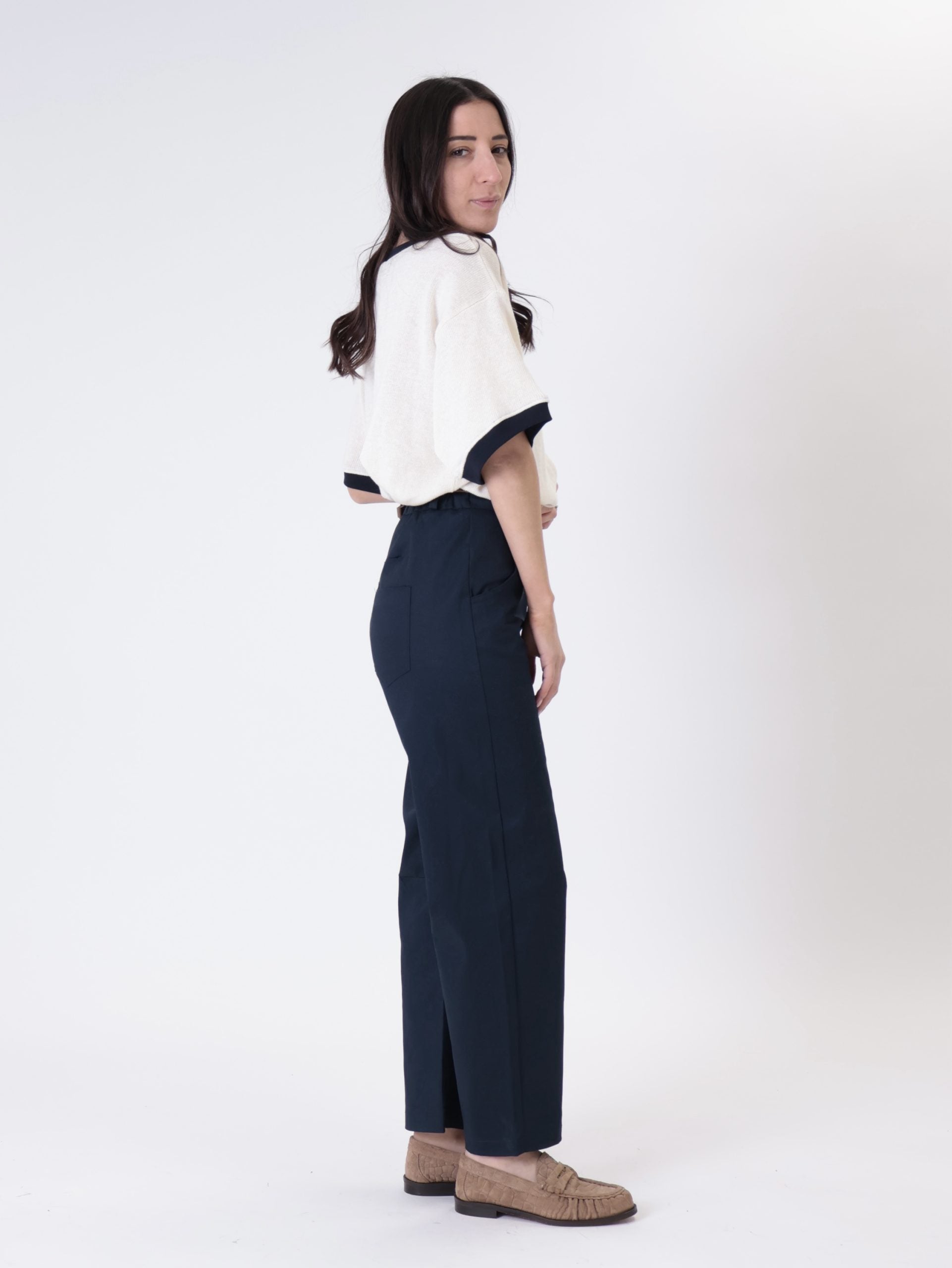 Blue cotton trousers