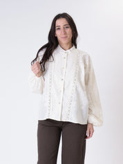 Camicia ricamo burro