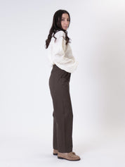 Brown belt cotton trousers