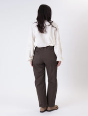 Brown belt cotton trousers