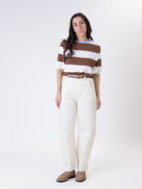 Cotton trousers butter belt