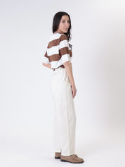 Cotton trousers butter belt