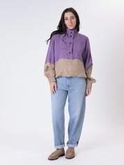 Camicia lory lavanda/sabbia