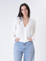 White openwork cardigan