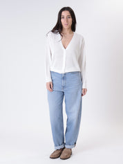 White openwork cardigan
