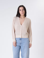 Vanilla open-knit cardigan