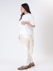 T-shirt fondo ricamo bianco