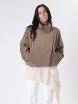 Sand suede bomber