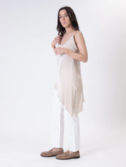 Top asimmetrico beige