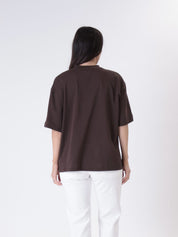 T-shirt tasca pailettes moro