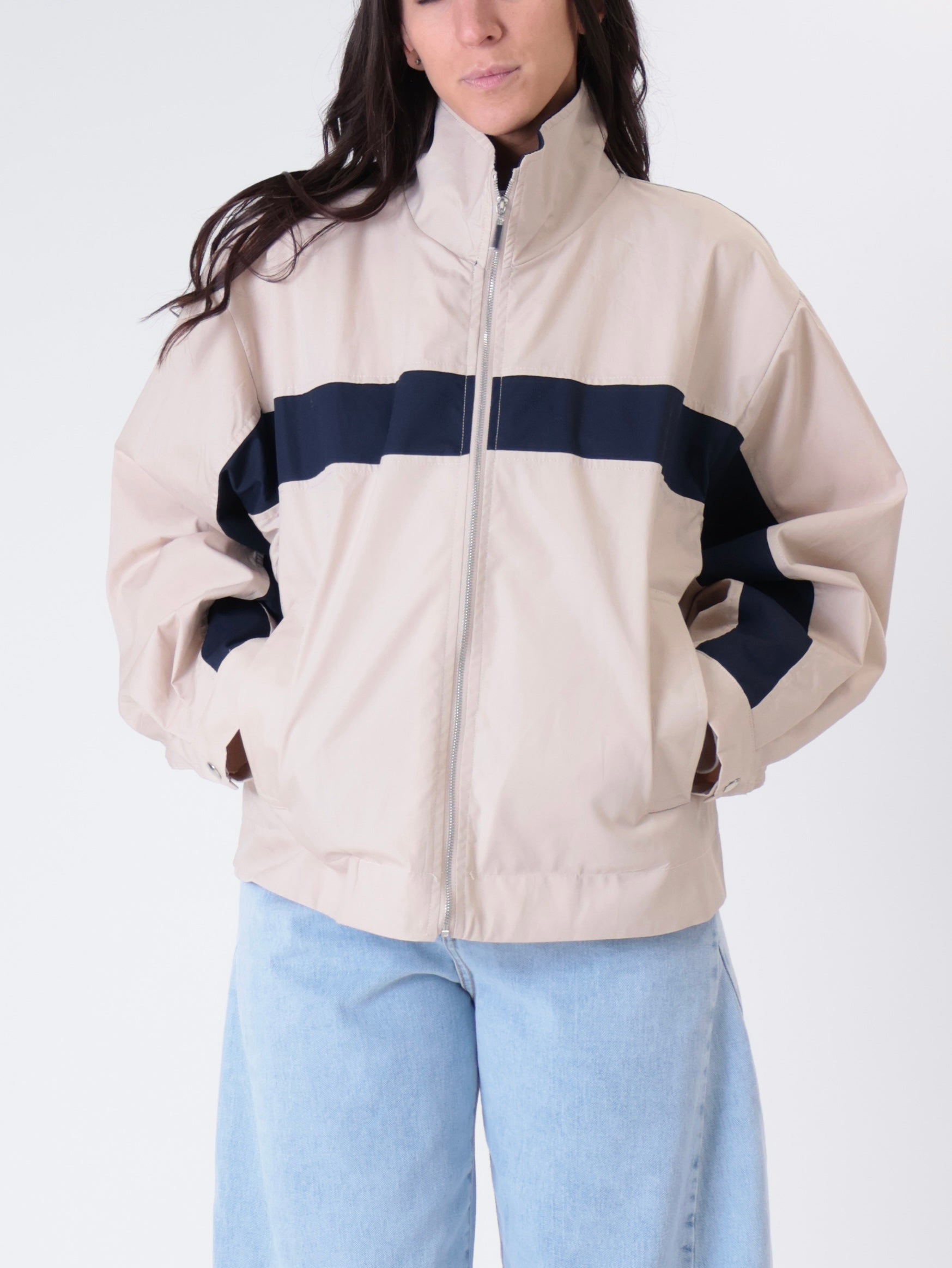 Giacca lore colletto blu