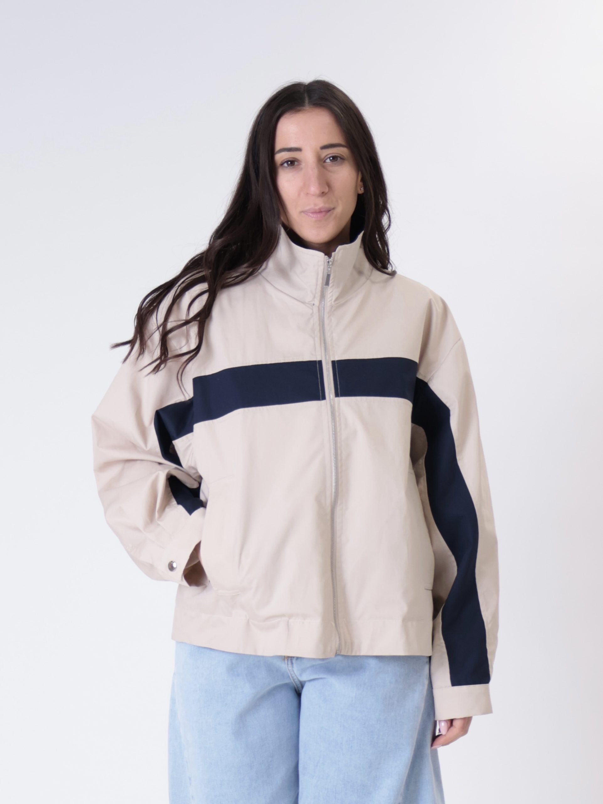 Giacca lore colletto blu