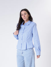 Fitted sky blue shirt