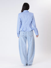 Fitted sky blue shirt