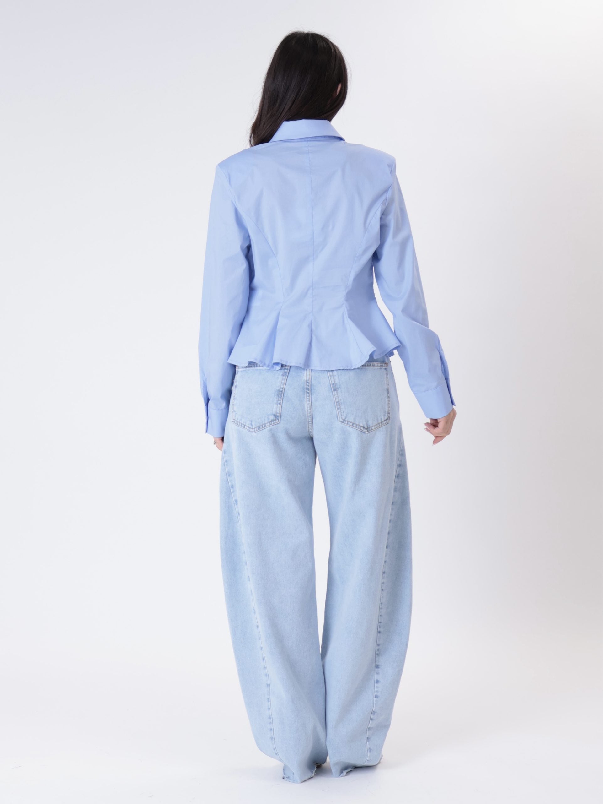 Fitted sky blue shirt