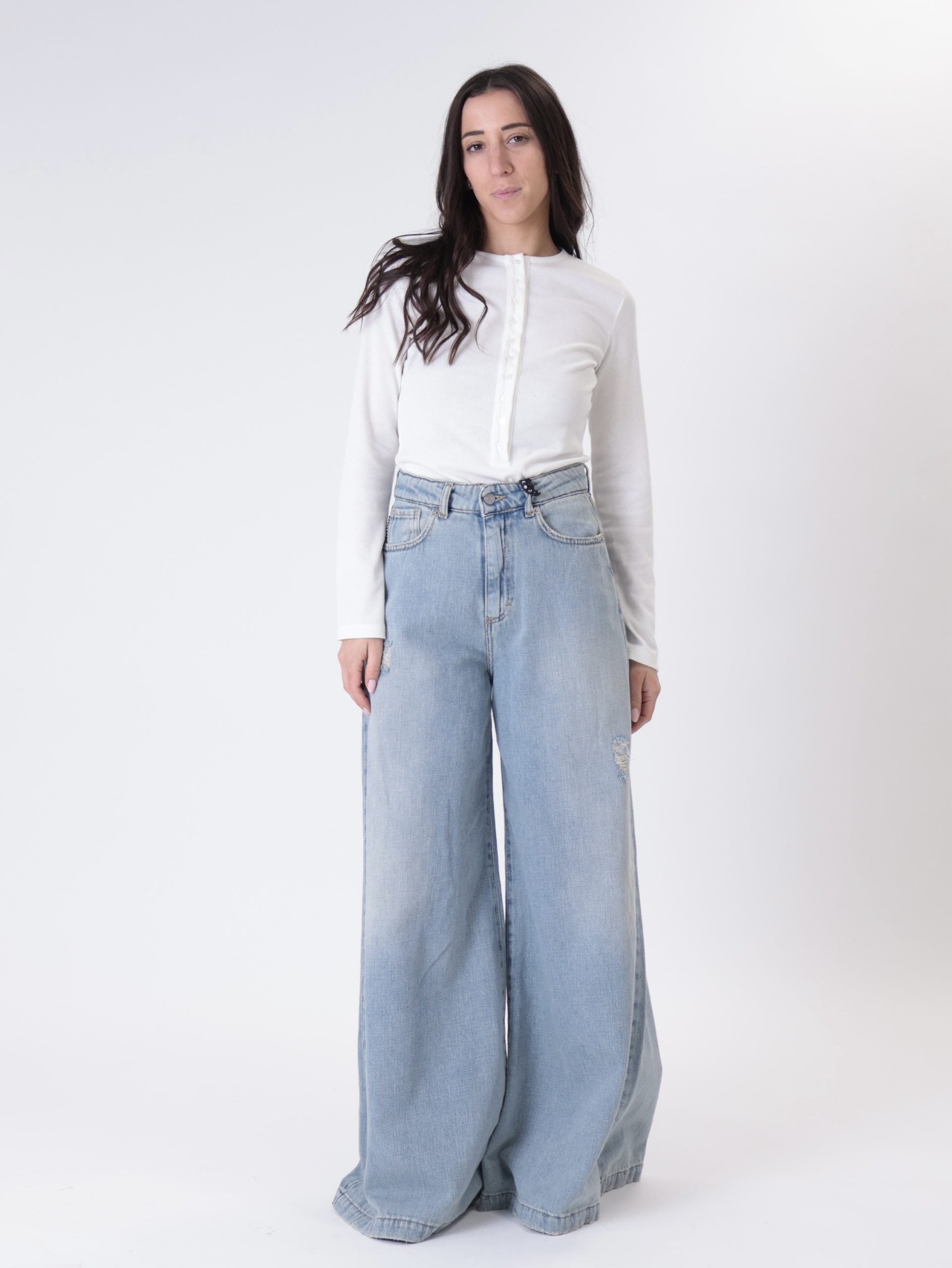 Jeans Carol light-wash ripped denim
