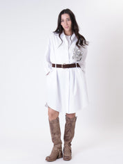 White sequin pocket dress