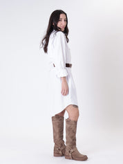 White sequin pocket dress