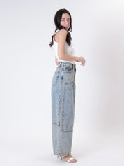 Jeans western denim sabbiato